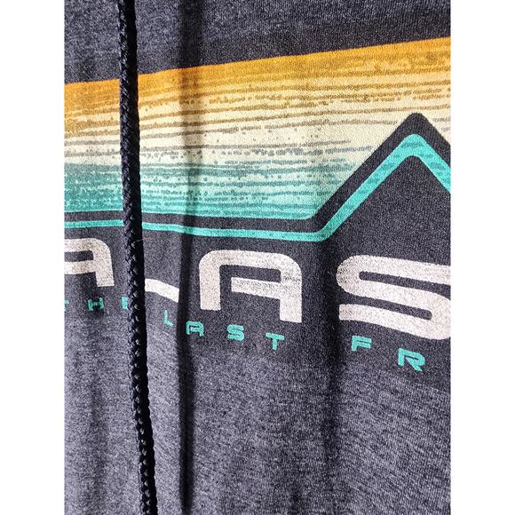 ALASKA The Last Frontier Gray Colorful Fade Lightweight Hoodie SZ S - Picture 3 of 7
